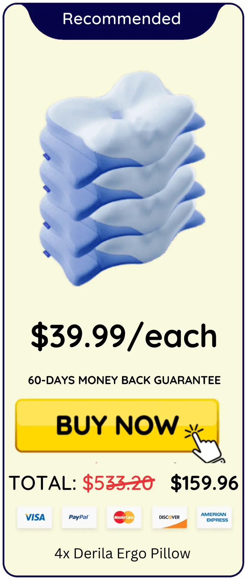 derila ergo pillow 4 pillows price